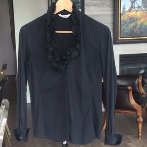 Caliban ruffle front blouse